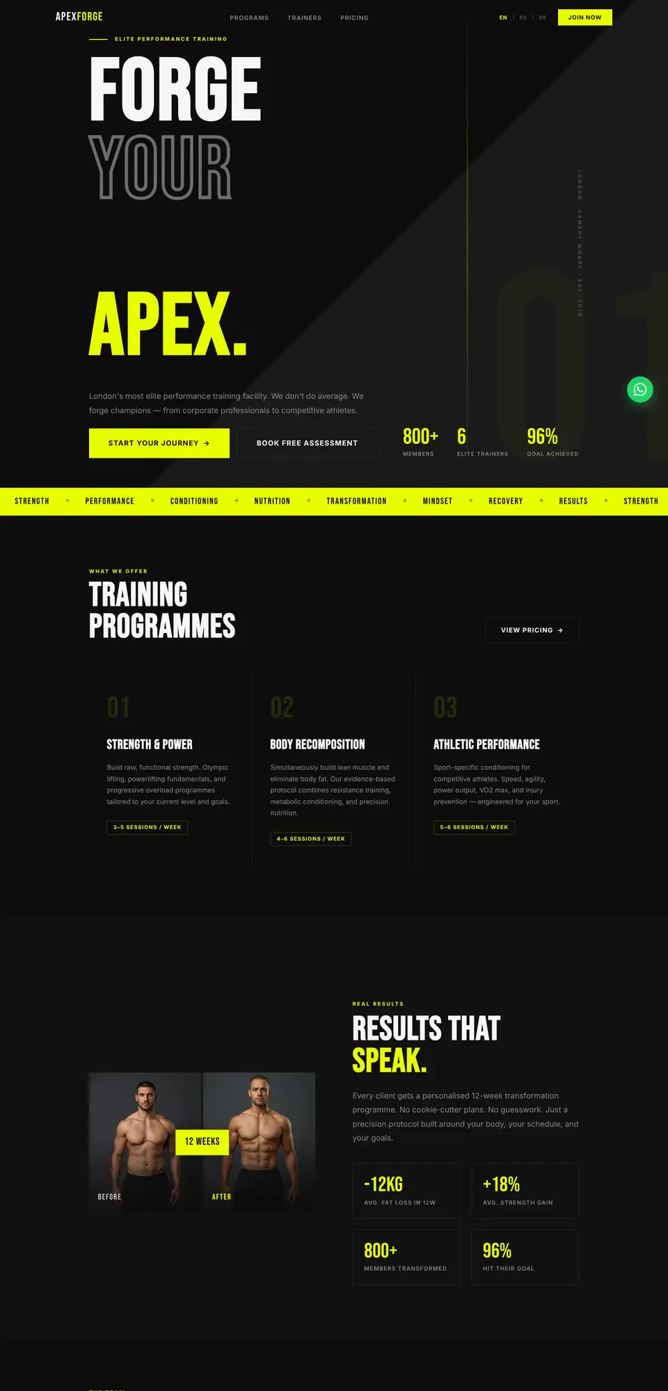 APEXFORGE demo homepage